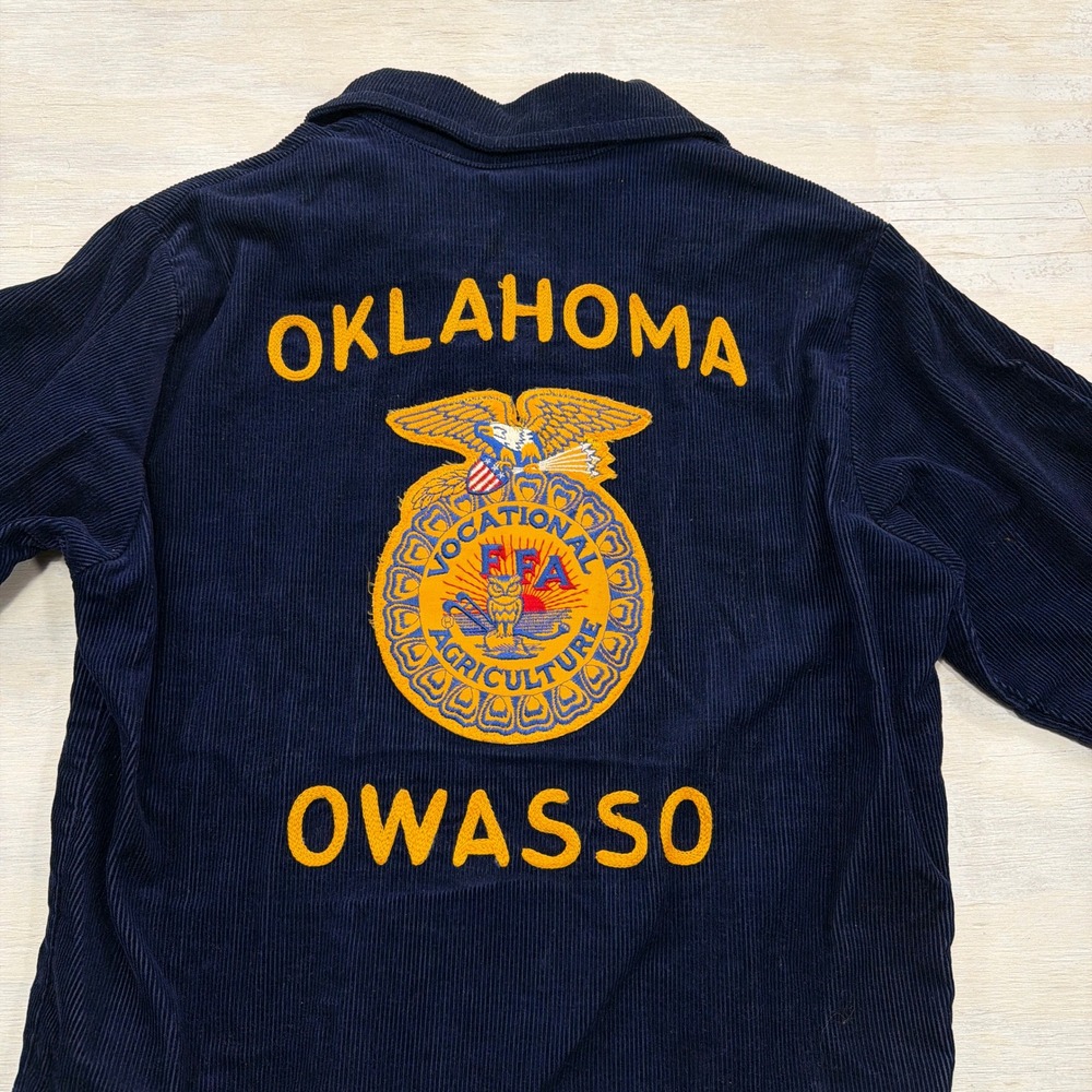 Vintage 70s FFA Future Farmers America Corduroy Jacket Size 36 Oklahoma